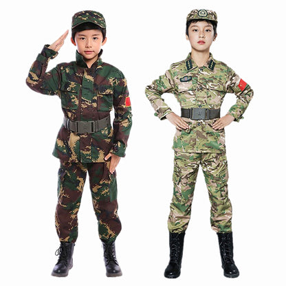 Kids Soldier Costume – Army Camouflage Party Outfit for Boys with Pistol, Compass & Whistle