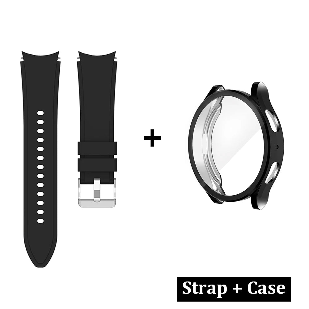 Samsung Galaxy Watch 4/5/6/7 TPU Protective Case - All-Around Cover with Sport Band for Galaxy Watch 6 Classic 43/47mm