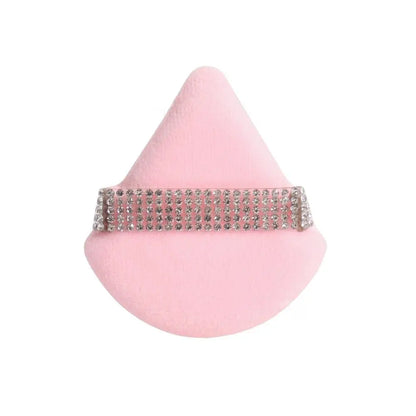 Diamond Triangle Velvet Powder Puff – Soft Makeup Sponge for Smooth Facial Foundation Application