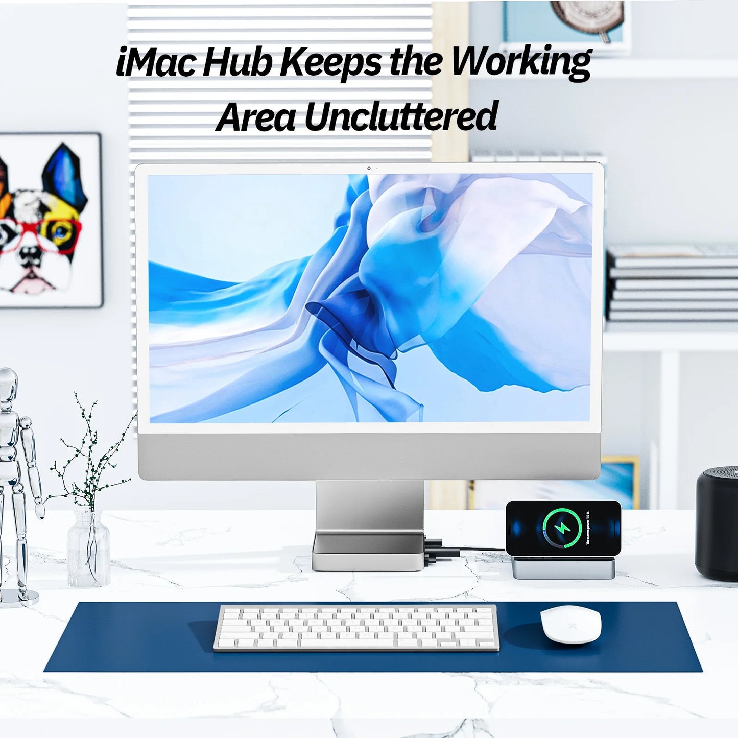 Minisopuru USB-C Hub for iMac 24-Inch 2021/2023/2024 — Supports M.2 NVMe SSD, USB-C/A 10Gbps, SD/TF Card Reader Accessories