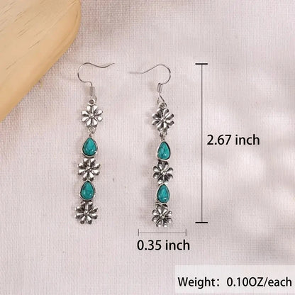 Chrysanthemum Pendant Earrings - Colorful Retro Long Drop Jewelry Gifts for Women and Girls