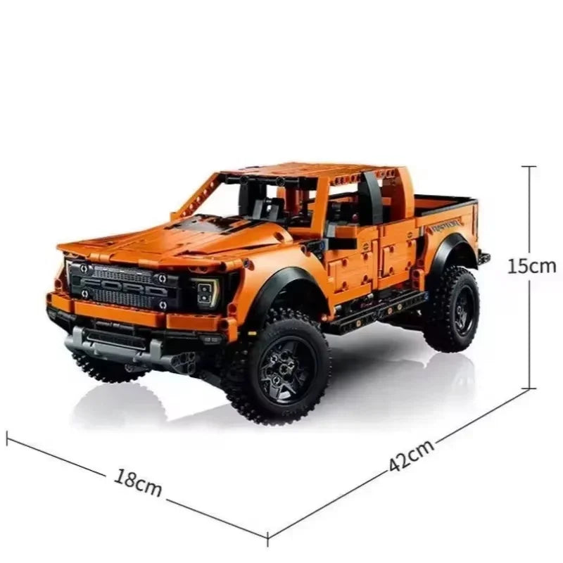 New 1379PCS Ford Raptors F150 Pickup Truck Building Blocks – Technical Sports Car Model Bricks for Kids Racing Vehicle Toy Gifts