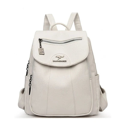 Women's Backpack 2022 - High-Quality Soft Leather, Large Capacity, Leisure Travel & School Bag for Teenage Girls - Black Mochila