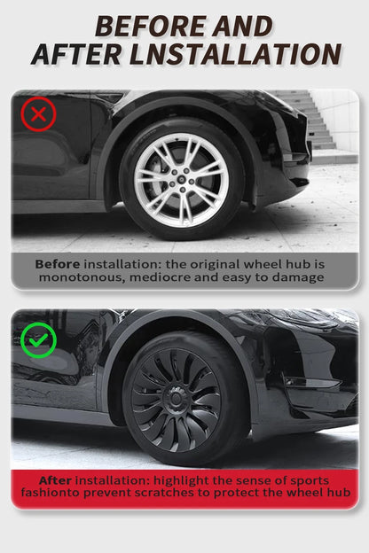 4PCS HubCap Performance Rim Covers – Replacement Wheel Caps for Tesla Model Y 19-Inch (2018-2024)