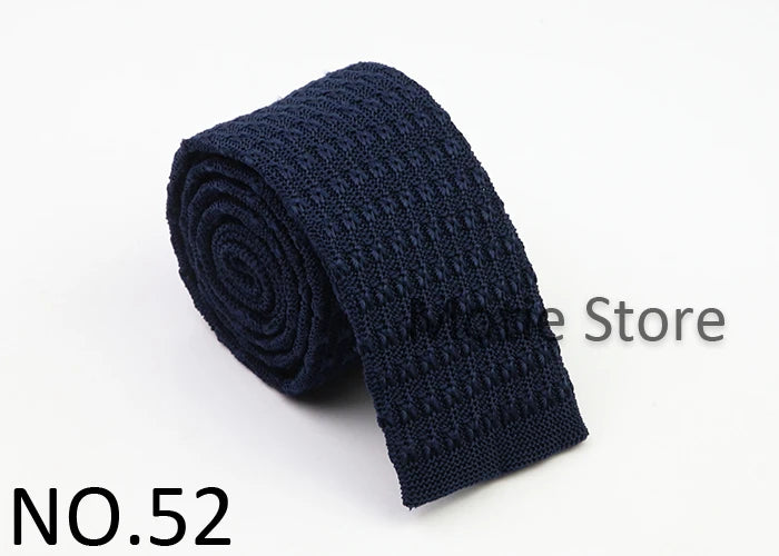 Classic Knit Neck Tie for Men — 6cm Plaid & Dots Casual Business Wedding Tie