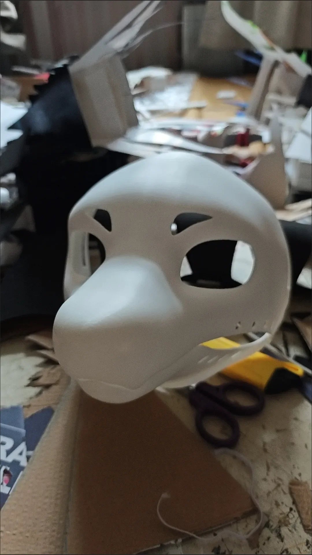Kigurumi Dragon Base Mask - Movable Jaw Long-Snouted 3D Printed Beast Skull Cosplay Costume Accessory
