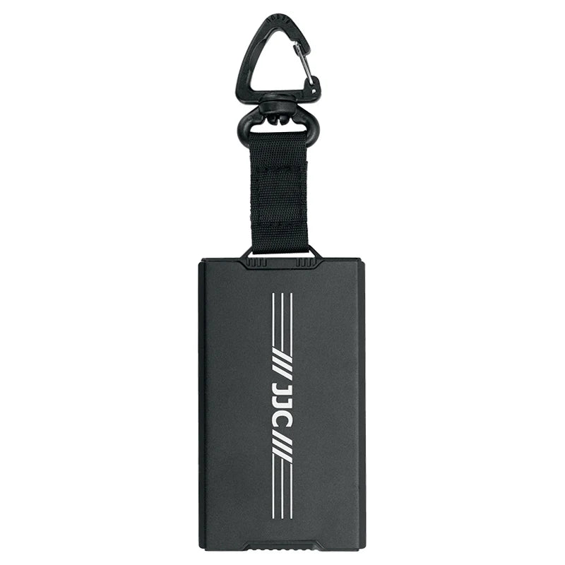 JJC 18-Slot Memory Card Case – Pop-Up SD, MicroSD, Nano SIM & NM Card Holder with Carabiner