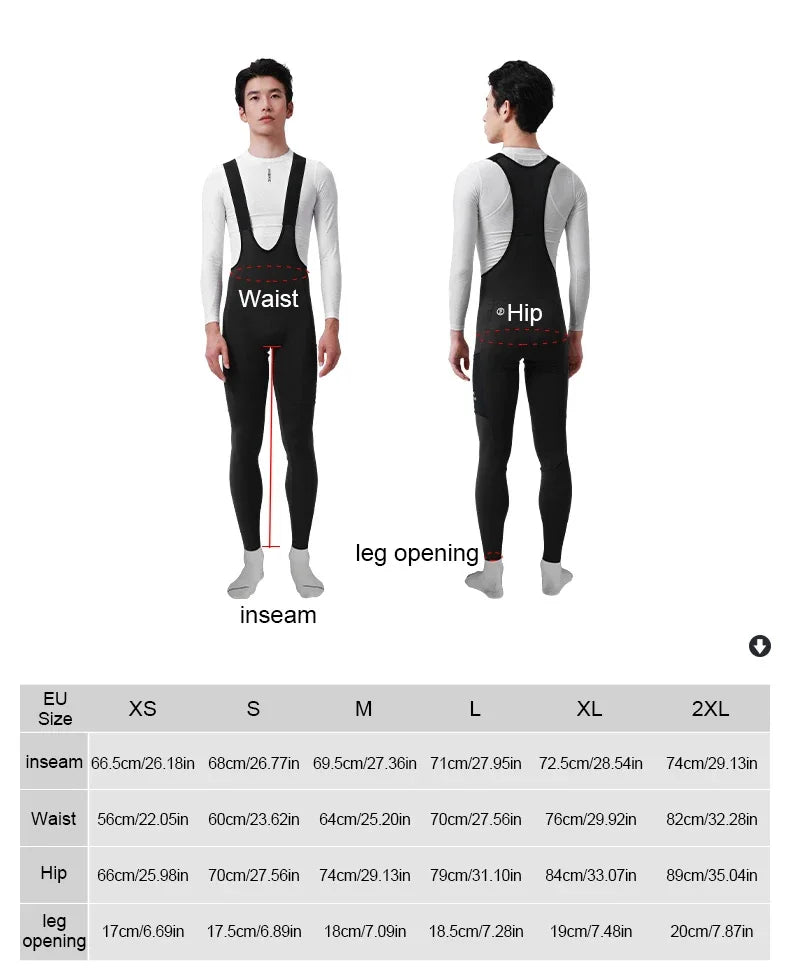 INBIKE Winter Cycling Bib Pants – Thermal Fleece 3D Padded MTB Bib Tights for Men, Cold Weather Cycling Clothing