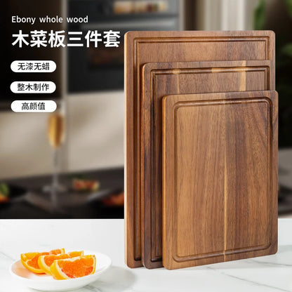 Wooden Cutting Board - Beech & Walnut Butcher Block for Meat, Cheese & Kitchen Chopping