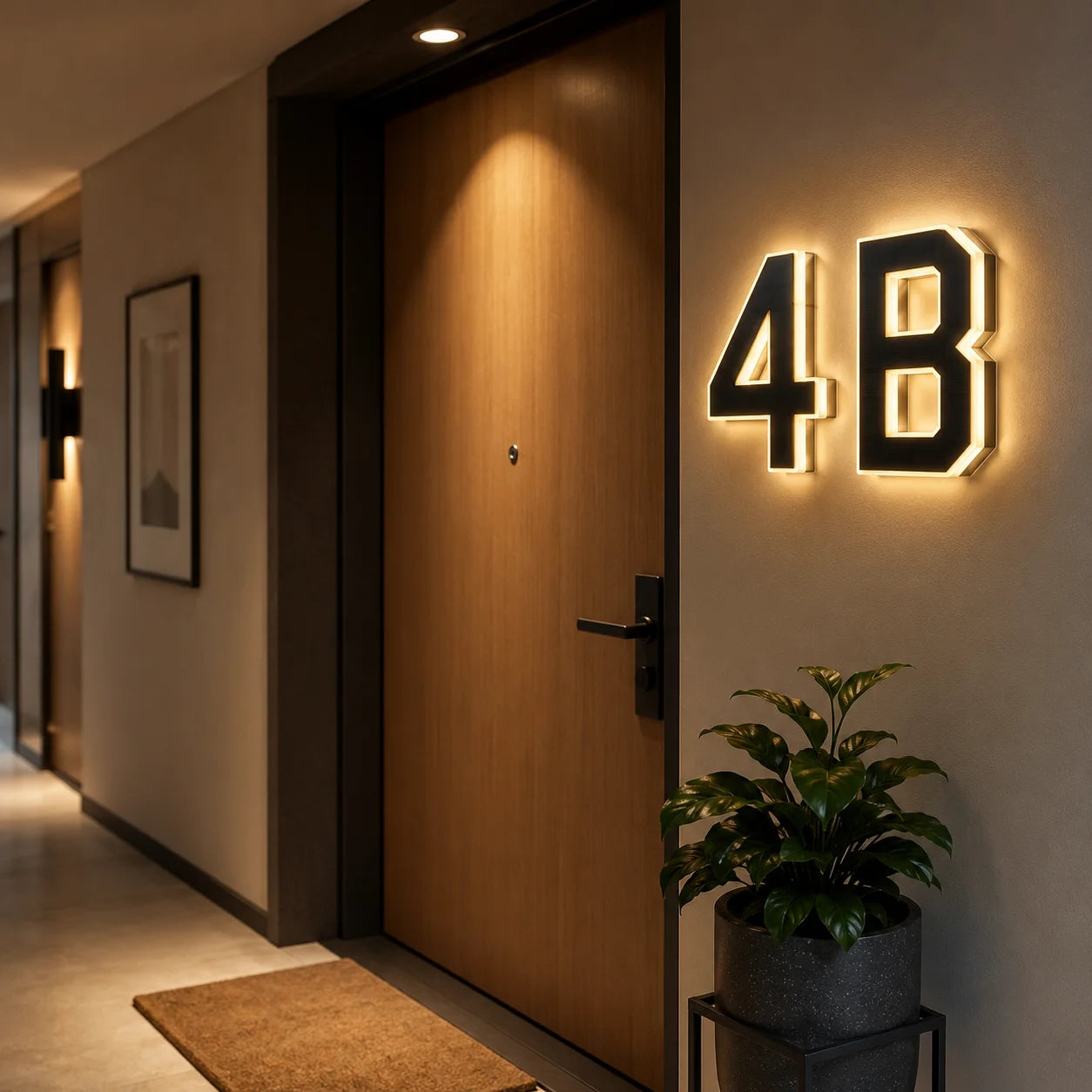 LED Solar House Number Light - Waterproof Address Sign with Light Sensor for Outdoor Home, Yard & Wall Decor