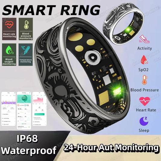 2026 Smart Ring Health Tracker – Heart Rate, Blood Pressure, Blood Oxygen & Sleep Monitoring Fitness Activity Ring with Step Counter, Waterproof Wearable Device