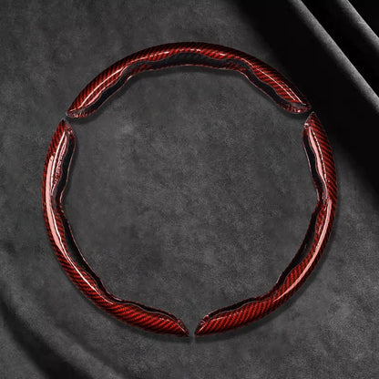 2/3PCS Universal Car Steering Wheel Cover — Laser Carbon Fiber, Silicone & 1K Microfiber Leather, Non-Slip PVC Booster