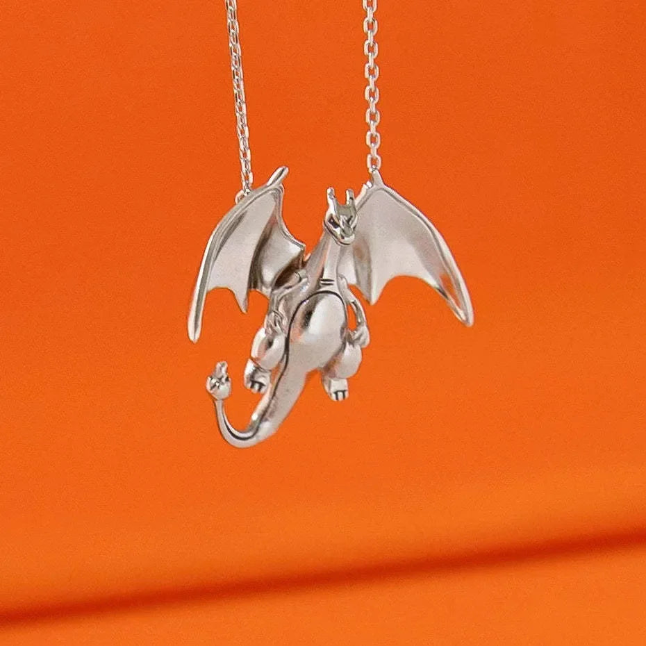 Pokemon Charizard Anime Pendant Necklace — Fashion Hip Hop Rock Punk Jewelry for Men & Women, Birthday Gift