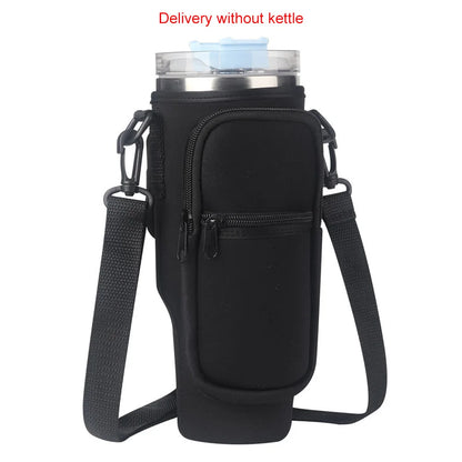 Portable Water Bottle Carrier Bag – Neoprene Holder with Phone Pocket for Stanley 40oz Tumbler with Handle