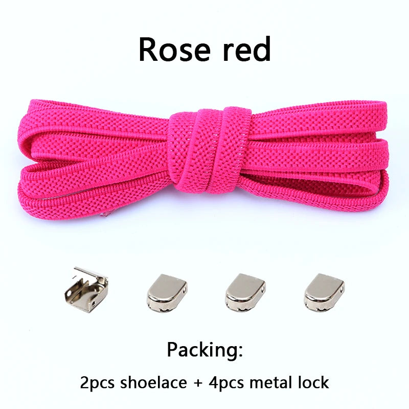 No-Tie Elastic Shoelaces – One Size Fits All Sneakers for Adults & Kids, Flat Tieless Shoestrings