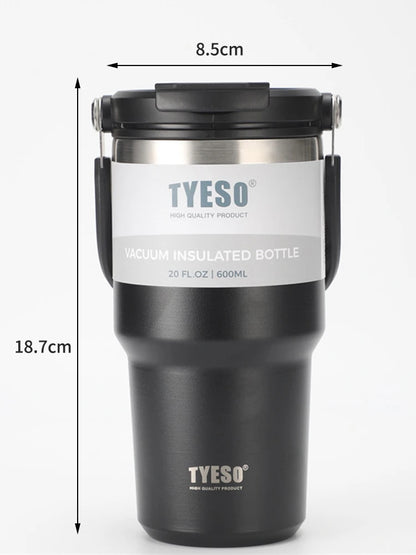 Tyeso Double-Layer Insulated Coffee Cup – Large Capacity Portable Stainless Steel Ice Cream Cup