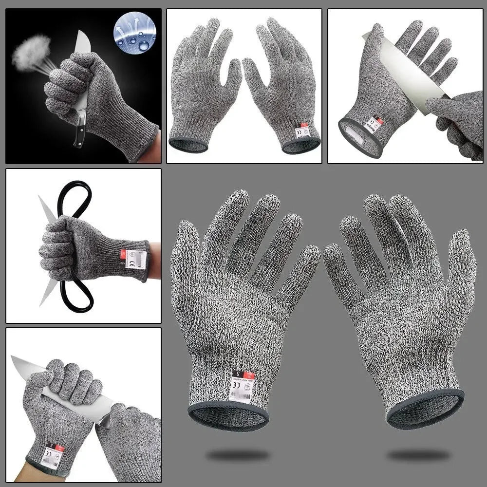 Grade 5 Cut Resistant Gloves – HPPE Safety Gloves for Kitchen, Glass Cutting & Gardening Protection