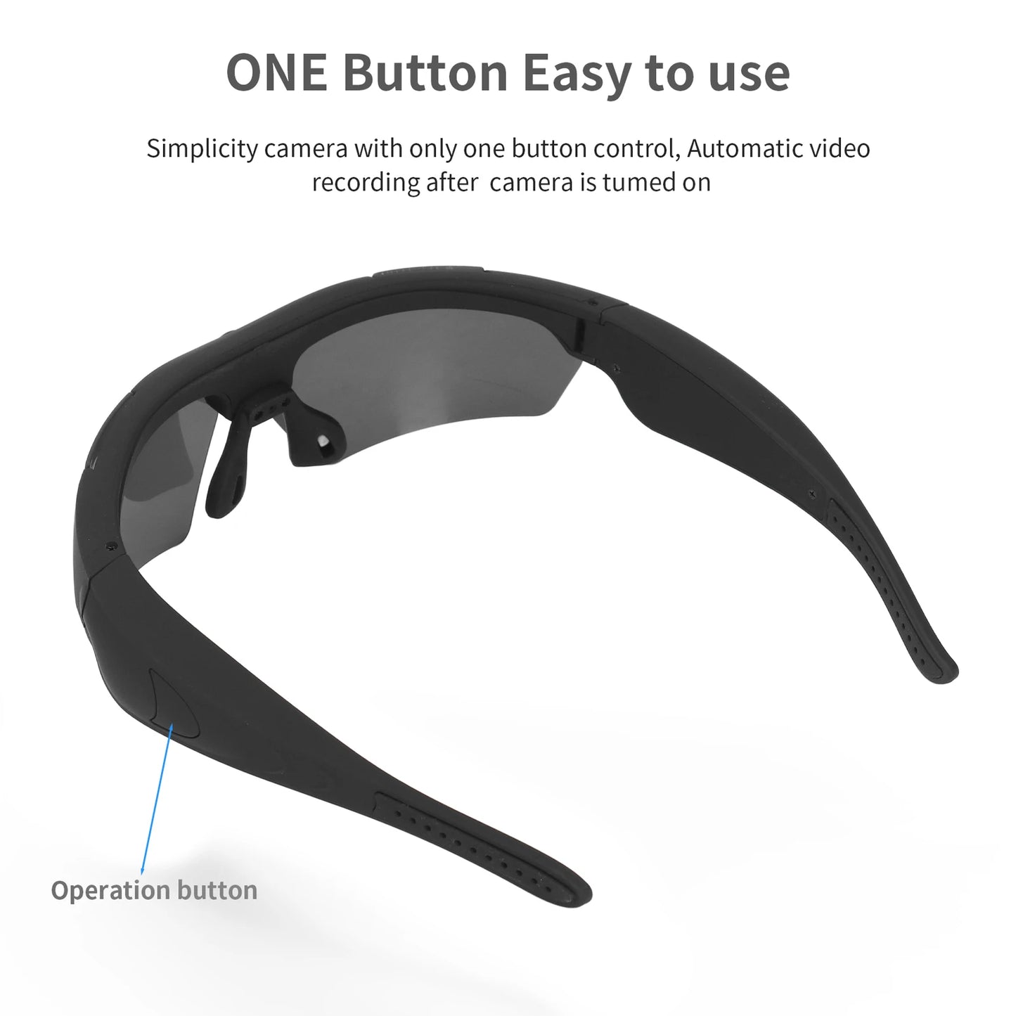 1080P HD Camera Glasses Sunglasses — Video Recording Glasses for Cycling, Driving, Hiking, Fishing & Hunting