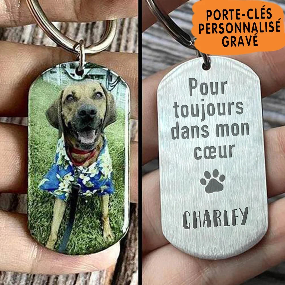 Personalized Pet Photo Necklace — Custom Engraved Dog & Cat Pendant, Handmade Memory Jewelry Keychain Gift