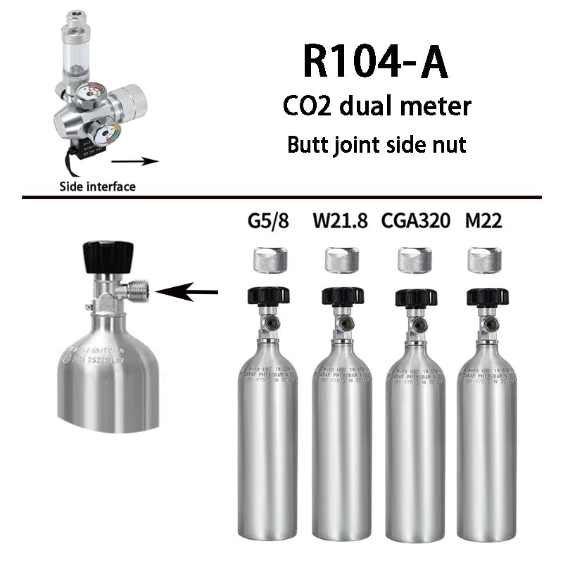 2024 DIY Aquarium CO2 Regulator – Electromagnetic Valve, Bubble Counter & Pressure Reducing Valve for Fish Tank CO2 Control System
