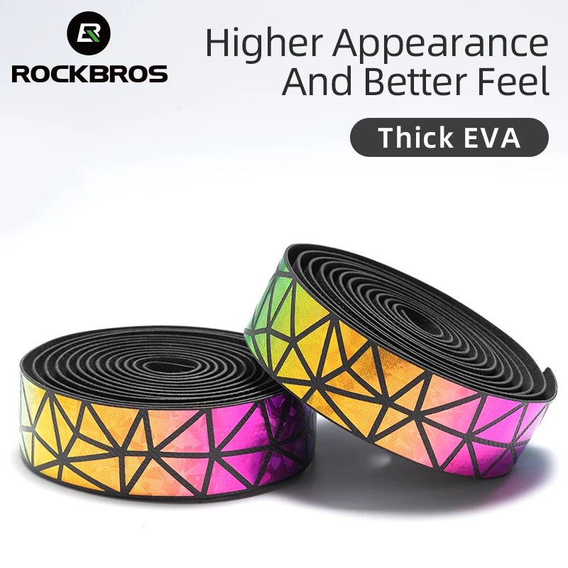 ROCKBROS Bicycle Handlebar Tape – Non-Slip Shock-Absorbing Curved Bar Straps for Road Bikes