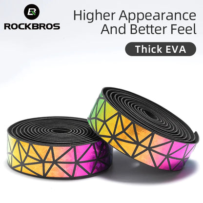ROCKBROS Bicycle Handlebar Tape – Non-Slip Shock-Absorbing Curved Bar Straps for Road Bikes