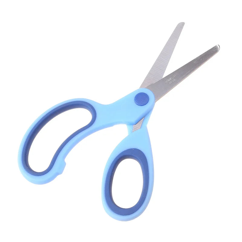 Kids Safety Scissors — Left-Handed Student Scissors with Sleeve for DIY, Paper Cutting & Stationery