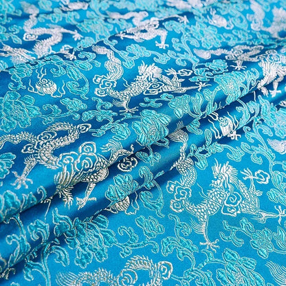 0.5/1/2m Brocade Satin Fabric — Dragon Pattern Material for Sewing, DIY Crafts, Gift Boxes & Patchwork