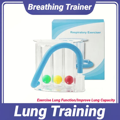 3-Ball Breathing Trainer — Lung Function & Respiratory Spirometry Exerciser for Deep Breath and Capacity Improvement