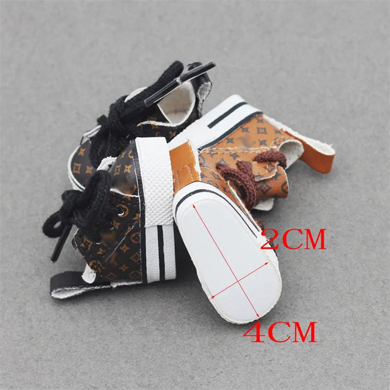 H4x2cm Leather Shoes for 1/6 Scale 15cm Labubu Cotton Doll – Toy Clothing Accessories