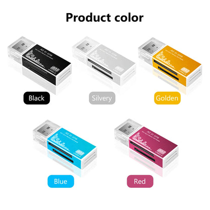 4 in 1 USB 2.0 Multi Card Reader - Memory Adapter for Micro SD, T-Flash, M2, and Memory Stick Pro Duo Cards
