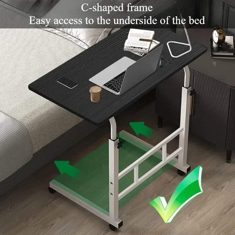 Portable Adjustable Height Desk with Wheels – Oversized Mobile Laptop Study Table for Dormitory, Home Office & Student Use