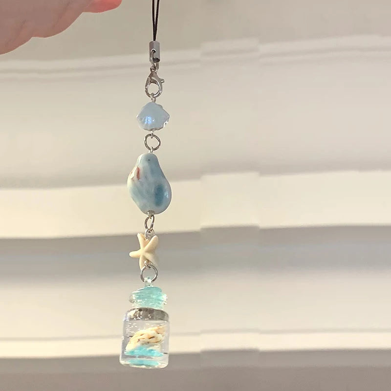 Transparent Wind Chime Keychain – Cute Kawaii Pendant for Mobile, Bag, and Home Decoration