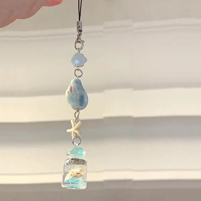 Transparent Wind Chime Keychain – Cute Kawaii Pendant for Mobile, Bag, and Home Decoration