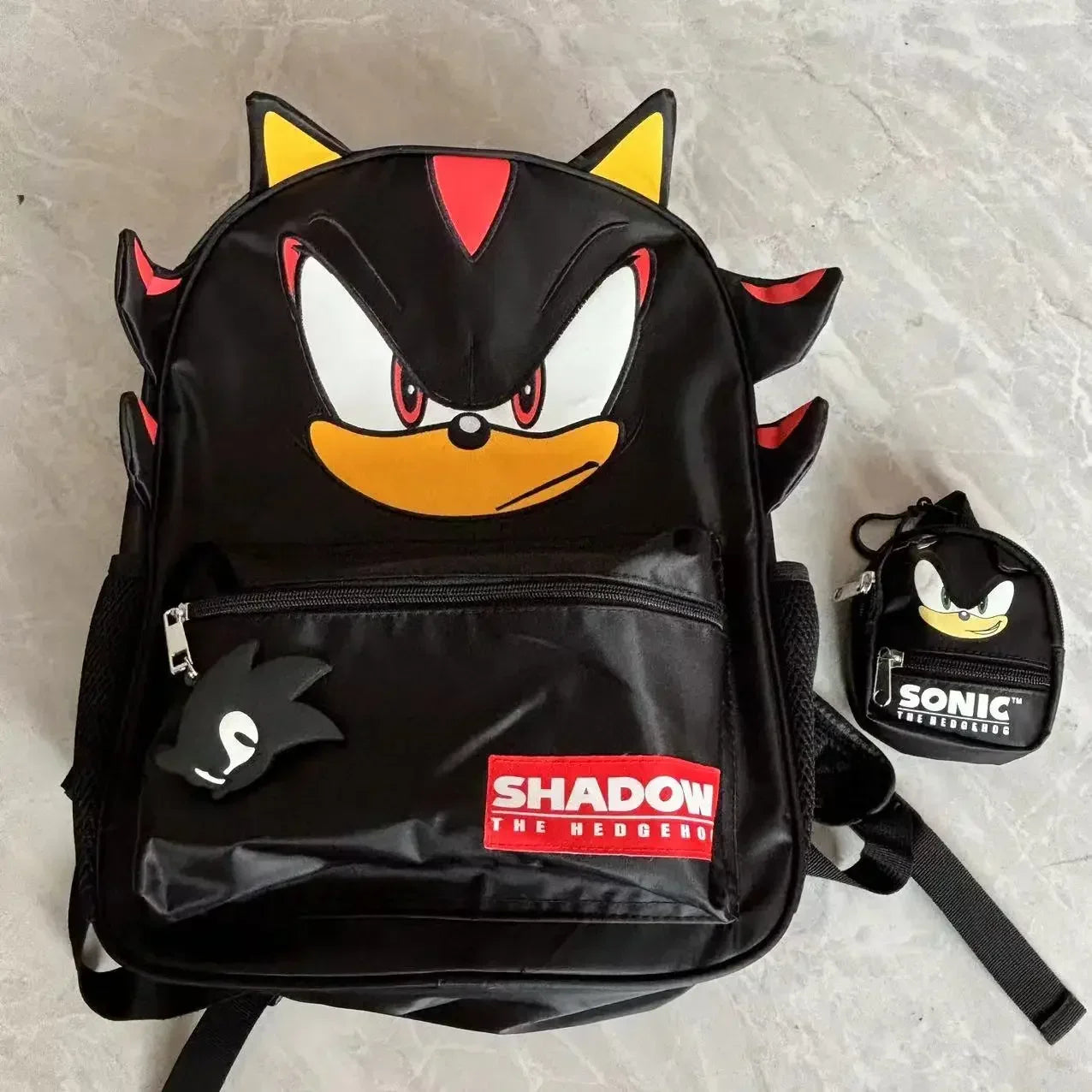 2Pcs Blue Backpack Set — Large & Small School Bags Student Laptop Bag Black Shadow Amy Rose Cosplay Gift