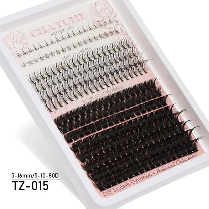 Individual Cluster Lashes – 20-100D Natural Look DIY Eyelash Extensions, 280pcs Mixed Tray Volume Lashes