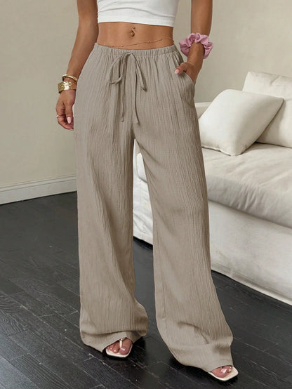 New Straight Leg Floor-Length Pants – European & American Style Elegant Women’s Trousers