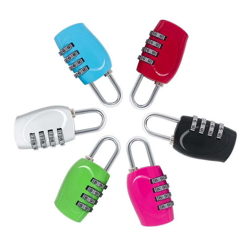 Popular 4-Digit Combination Padlock – 6-Color Anti-Theft Gym Locker & Luggage Safety Lock (Zinc Alloy)