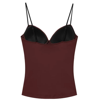 Women’s Sleeveless Crop Top - Backless Corset Camisole Bodycon Bustier Tank Top with Adjustable Straps