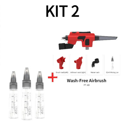 DSPIAE PT-AB Wash-Free Airbrush Set with Marker Rack – Quick Paint Change Tool for Gundam Models, Scale Model Painting & DIY Hobby Craft Tools