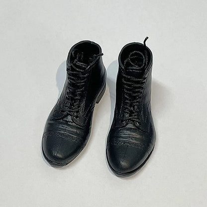 1/6 Scale Male Lace-Up Rubber Boots — Solid Soldier Shoes for 12'' Action Figures with Detachable Feet Dolls