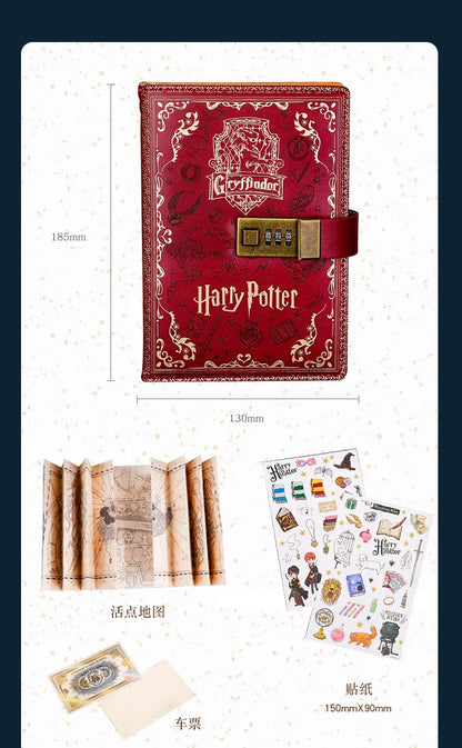 2024 New Harry Potter Four Academy Retro Notebook - A5 Cartoon Log Writing Book, Color Pages, Student & Birthday Gift