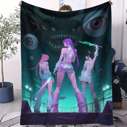 K-Pop Demon Hunters Flannel Blanket – 31 Styles Anime Throw for Home, Travel & Camping Fan Gift