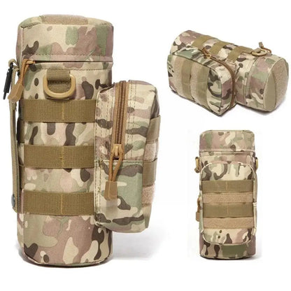 Tactical Molle Water Bottle Holder Bag - Military Hydration Carrier Kettle Pouch with Strap - Fits Up to 32 oz. Bottles for Hiking and Fishing Adventures
