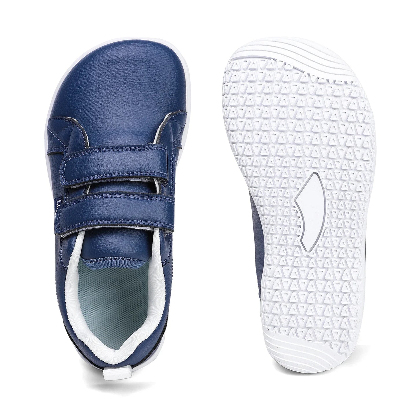Kids Barefoot Shoes – Wide Toe Minimalist Sneakers for Boys & Girls, Lightweight Artificial Leather Walking Flats with Hook & Loop Closure