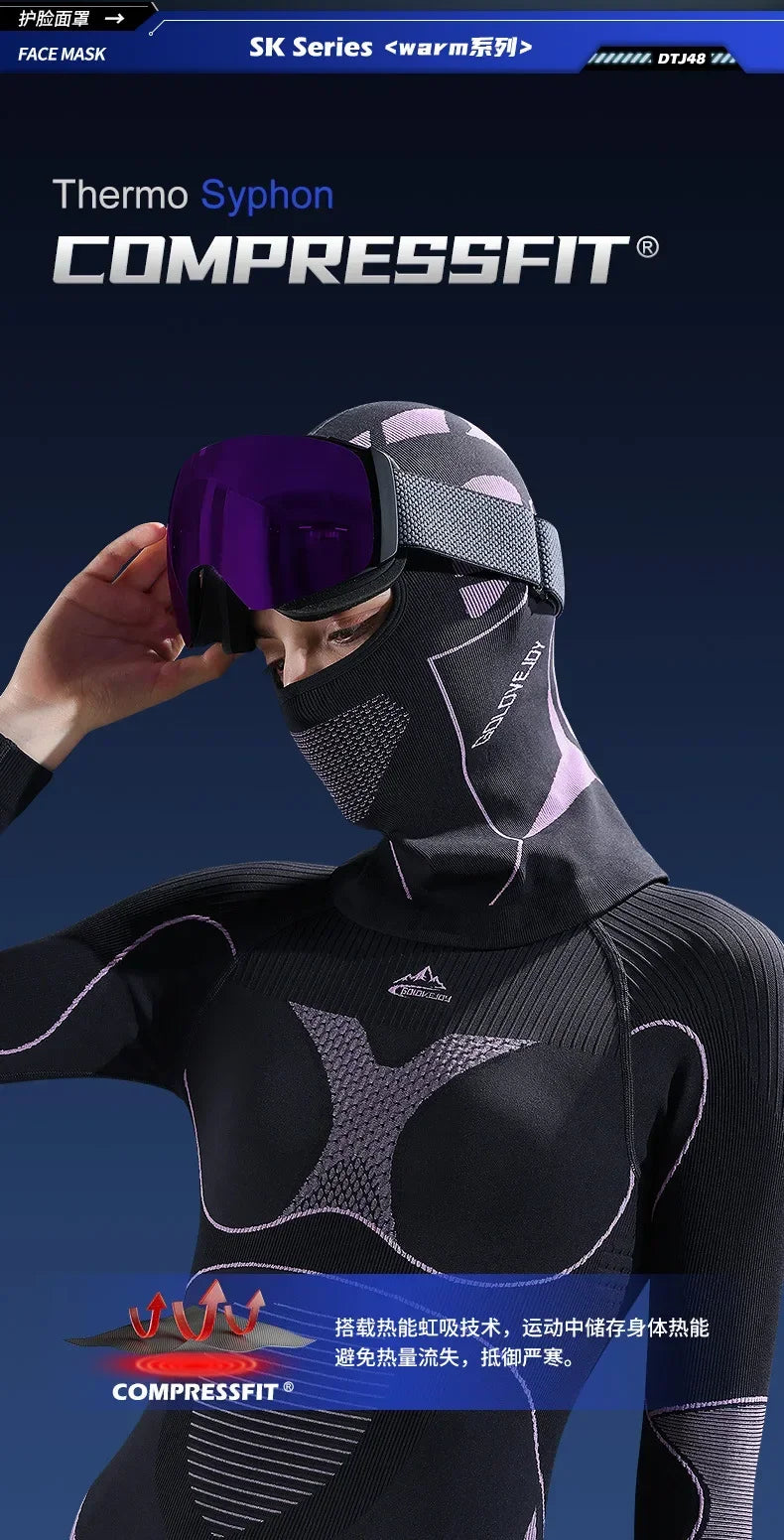 Unisex Cold-Proof Thermal Scarf & Balaclava Full Face Mask Winter Ski Hat with Neck Cover