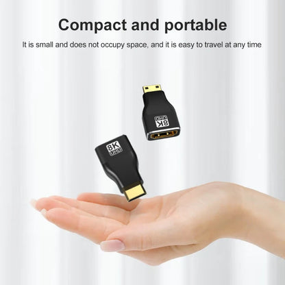 HDMI-Compatible Adapter – Mini/Micro HDMI to HDMI, 8K 60Hz, 4K 120Hz/144Hz Male to Female Converter for HDTV, Laptop, PS5