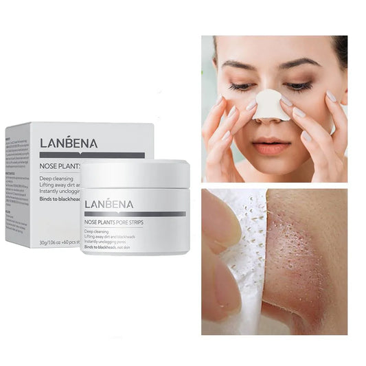 LANBENA Blackhead Remover Nose Pore Strips – Deep Cleansing Oil Control Peel-Off Face Mask (60 Stickers)