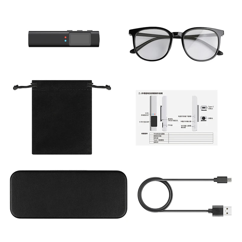 2.7K Glasses Camera – Mini Wearable Outdoor Security Sports DV DVR, WIFI Video Recorder for Driving, Hiking, and Surveillance