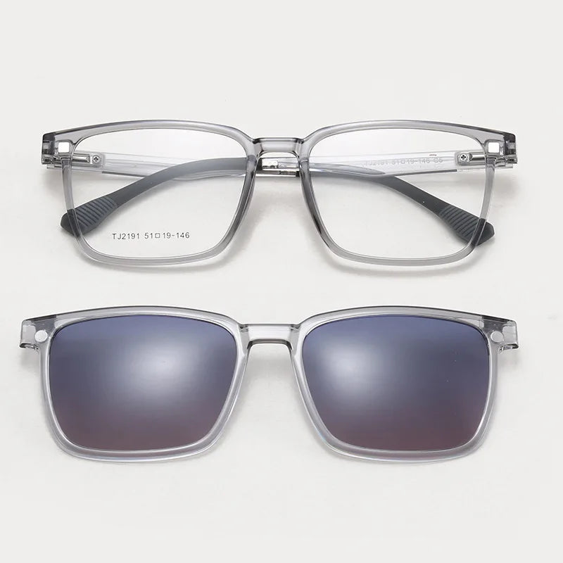 Magnetic Clip-On Prescription Glasses - Flip Up TR90 Polarized Sunglasses With Night Vision & Reading Lens Design